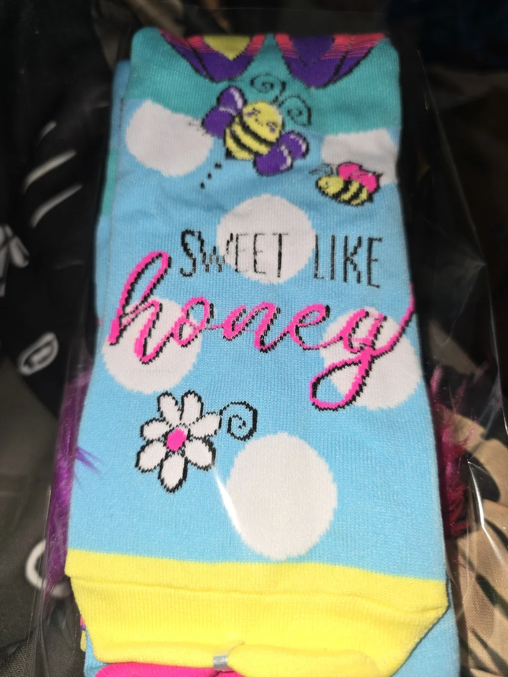 Mad Mia Kids Character Socks 3 Pair - Pink, Blue, Multicolor